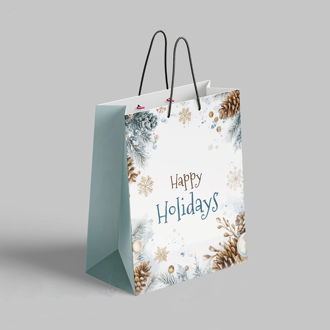 Moyen Sac de cadeau de sapin Joyeuses Fêtes (Créateur téléchargé)