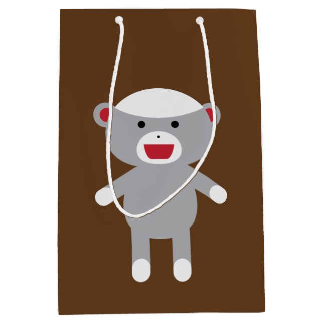 Moyen Sac de cadeau de singe de chaussette (Devant)