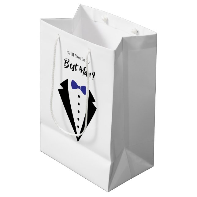Moyen Sac de cadeau de témoin de mariage (Devant Angle)