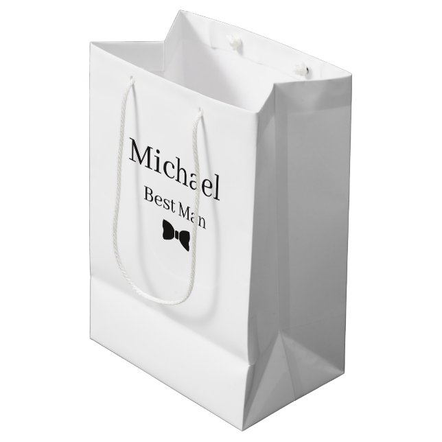 Moyen Sac de cadeau de témoin de mariage (Devant Angle)