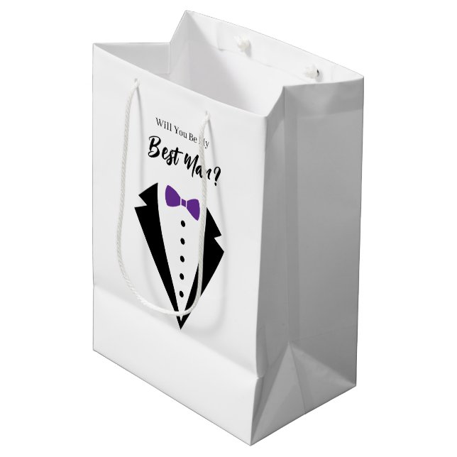 Moyen Sac de cadeau de témoin de mariage (Devant Angle)