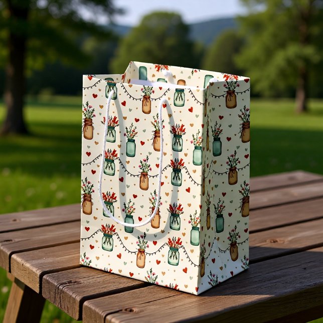 Moyen Sac de Cadeau en Pot Mason Rustique (Créateur téléchargé)
