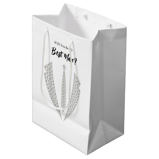 Moyen Sac de cadeau pour témoin de mariage (Devant Angle)