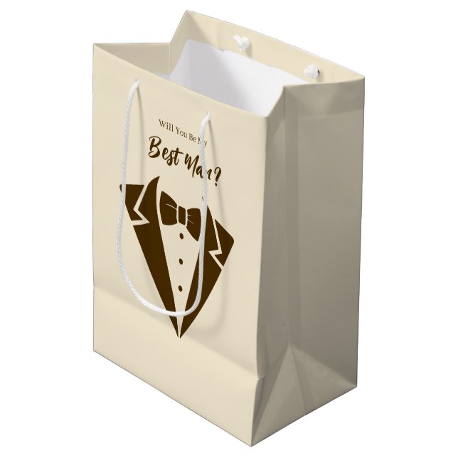 Moyen Sac de cadeau pour témoin de mariage (Devant Angle)