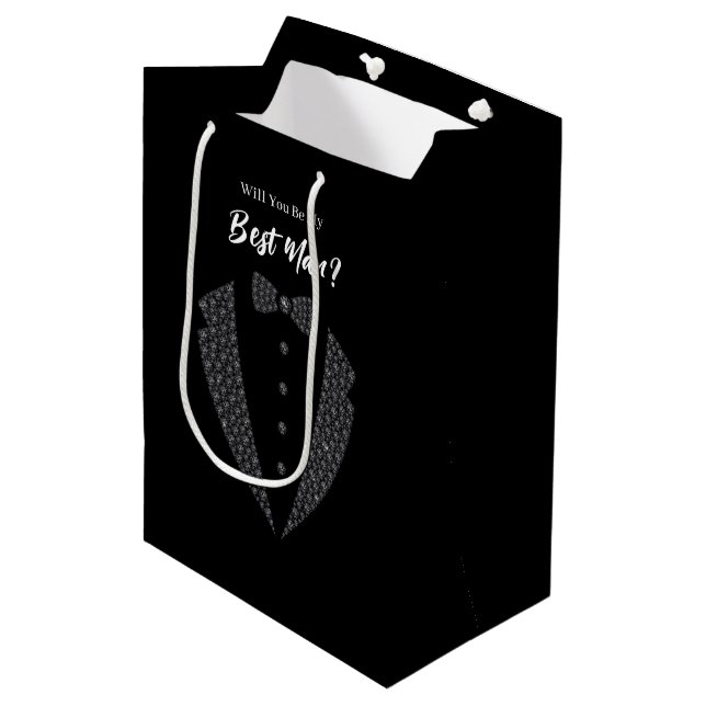Moyen Sac de cadeau pour témoin de mariage (Devant Angle)