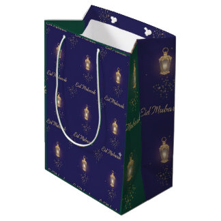 Moyen Sac Eid Cadeau Bleu Vert