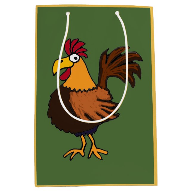 Moyen Sac génial de cadeau de coq (Devant)