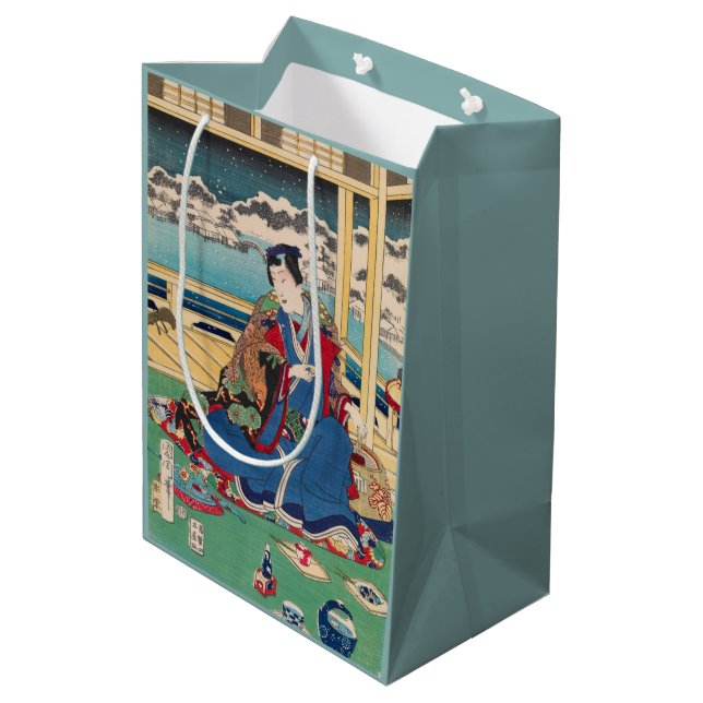 Moyen Sac japonais de cadeau d'art (Dos Angle)