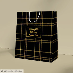 Moyen Sac Lux Black Gold Cadeau De Mariage Avec Nom
