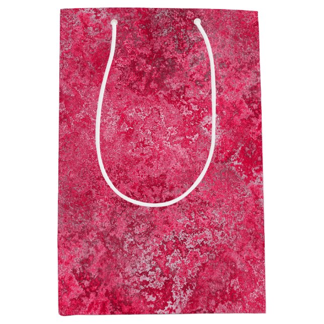 Moyen Sac rose rouge de cadeau (Devant)