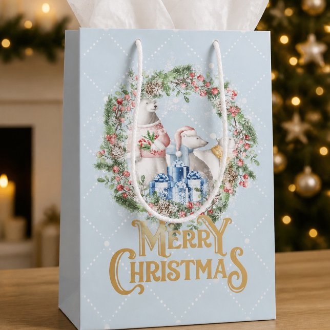 Moyen Sac Sacré Cadeau de Noël Ours Polaire (Créateur téléchargé)
