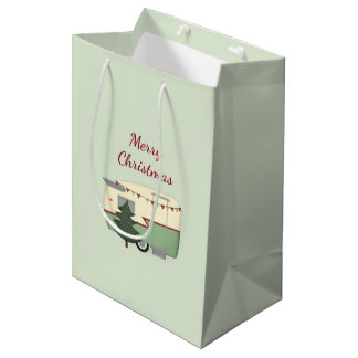 Moyen Sac vintage de cadeau de campeur de Noël