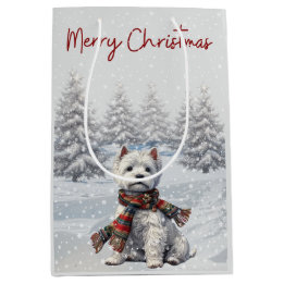Moyen Sac Westie Noël Cadeau de Noël Hiver