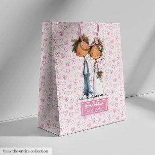 Moyen Sacoche cadeau Mariage duple sac Drôle Carton