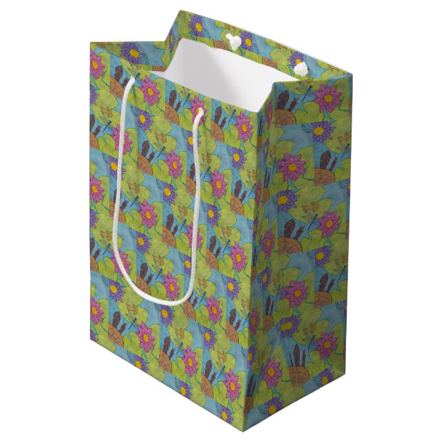 Moyen Scène d'étang - Sac cadeau (Devant Angle)