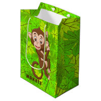 Singe sur un sac cadeau design de vigne