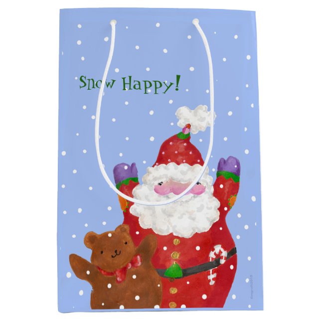 Moyen Snow Happy sac cadeau (Devant)