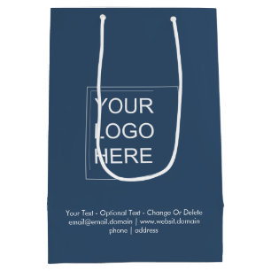 Moyen Tendance Couleur - Sac Cadeau Logo Bleu Sérieux Mo