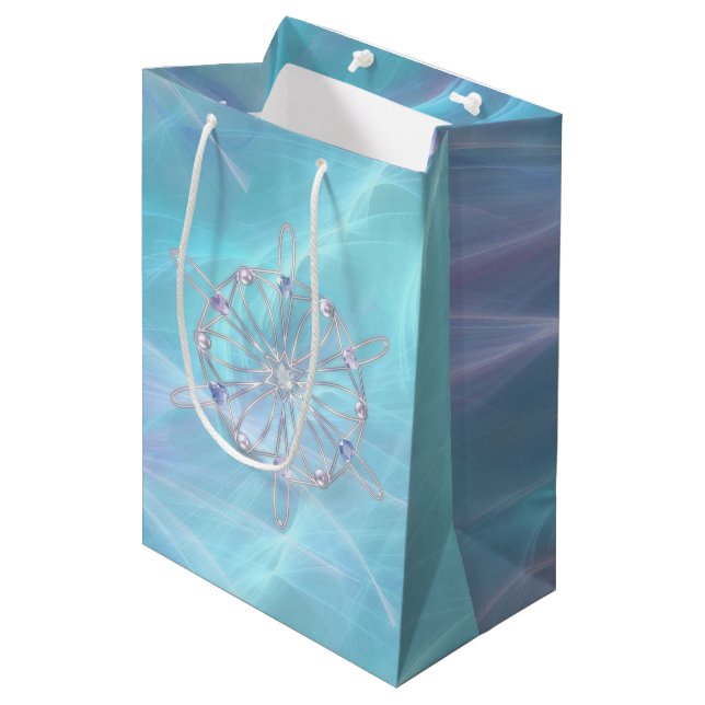 Moyen Valse du sac cadeau Snowflakes (Devant Angle)