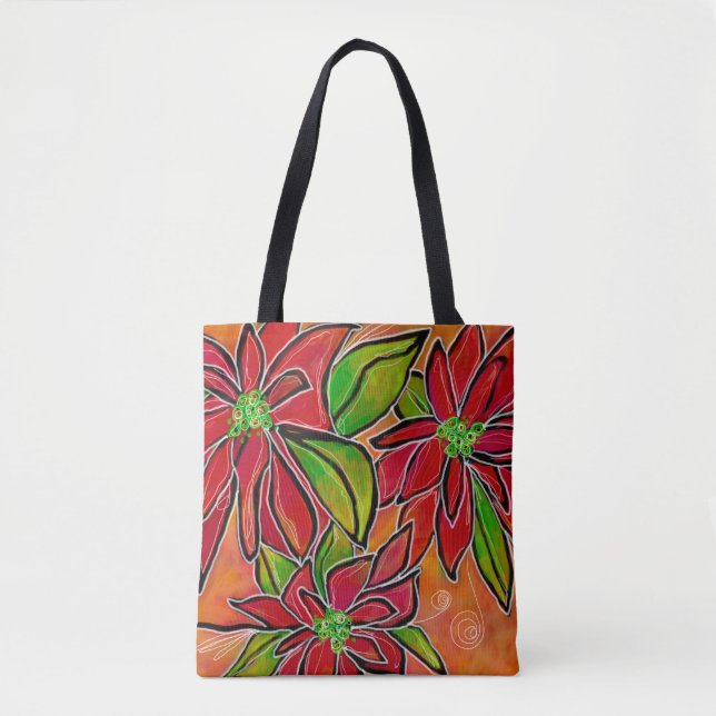 Moyenne Sac fourre-tout de Poinsettia 2018 (Devant)