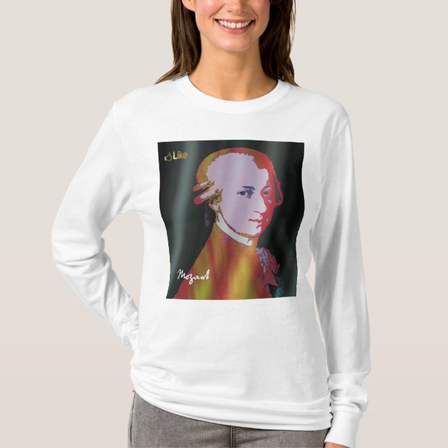 Mozart avec T-shirt graphique "J'aime" (Devant)