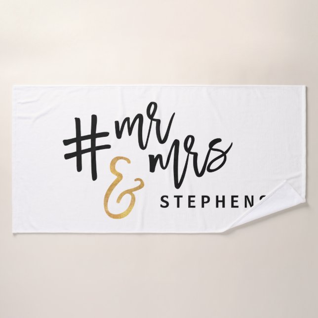 #mr & mrs (Serviette de bain)