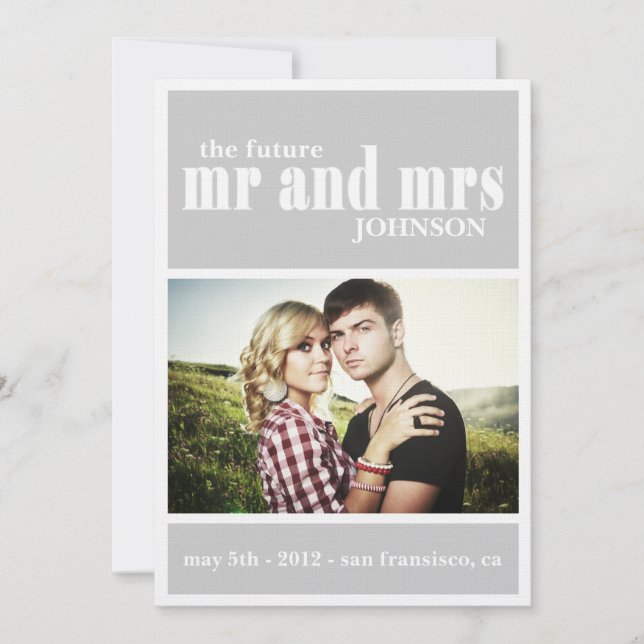MR & MRS. Enregistrer la date Invitation (Devant)