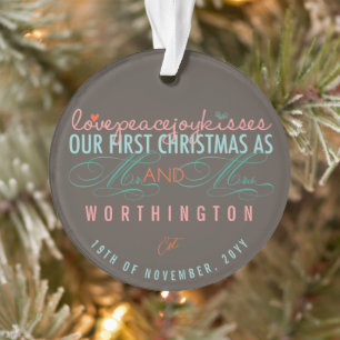 Mr & Mrs First Christmas Mistletoes Mariage photo