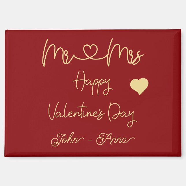 Mr & Mrs Happy Valentine's Day Magnet (Recto)