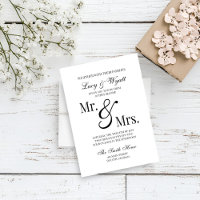 Mr & Mrs Scripty Black & White Faire-part de maria