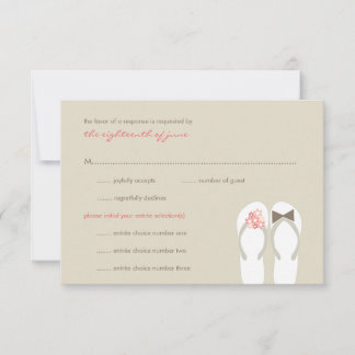 Mr & Mrs Summer Flip Flops Plage Mariage Carte RSV