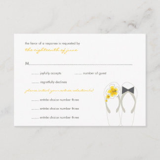 Mr & Mrs Summer Flip Flops Plage Mariage Carte RSV