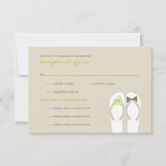 Mr & Mrs Summer Flip Flops Plage Mariage Carte RSV
