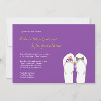 Mr & Mrs Tropical Flip Flops Invitation de mariage