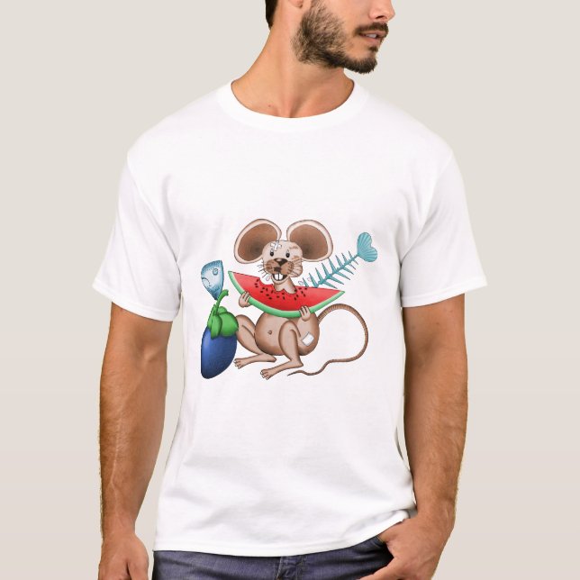 Mr. Rat enjoying his meal T-Shirt (Devant)