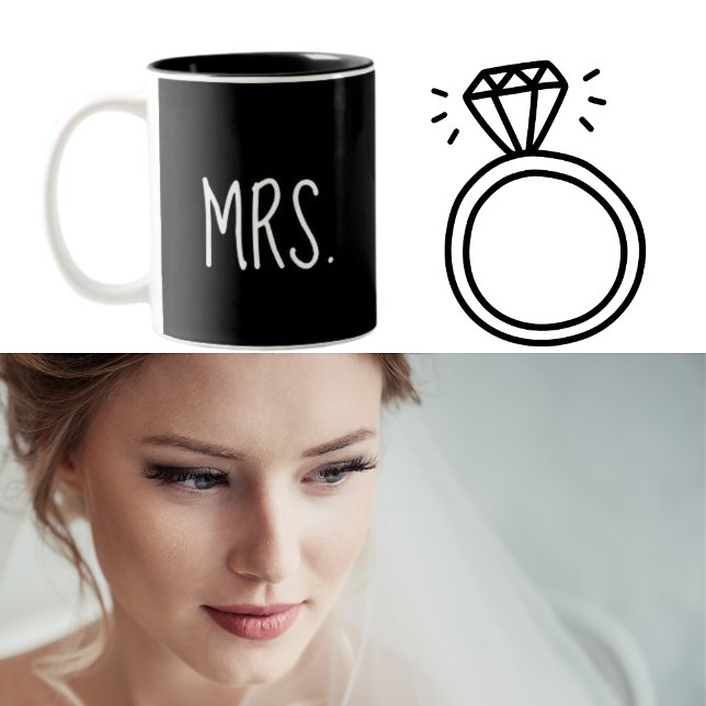 MRS. Mug de café noir pour femme mariée (Créateur téléchargé)