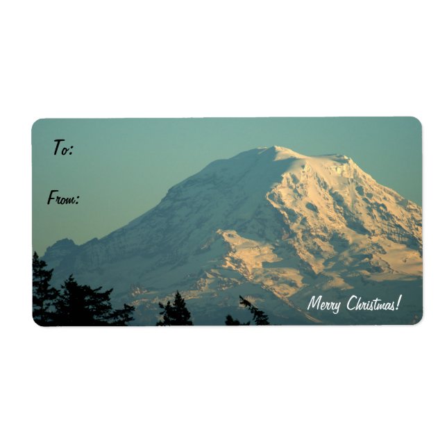 Mt. Rainier Étiquette de la balise Gift (Devant)
