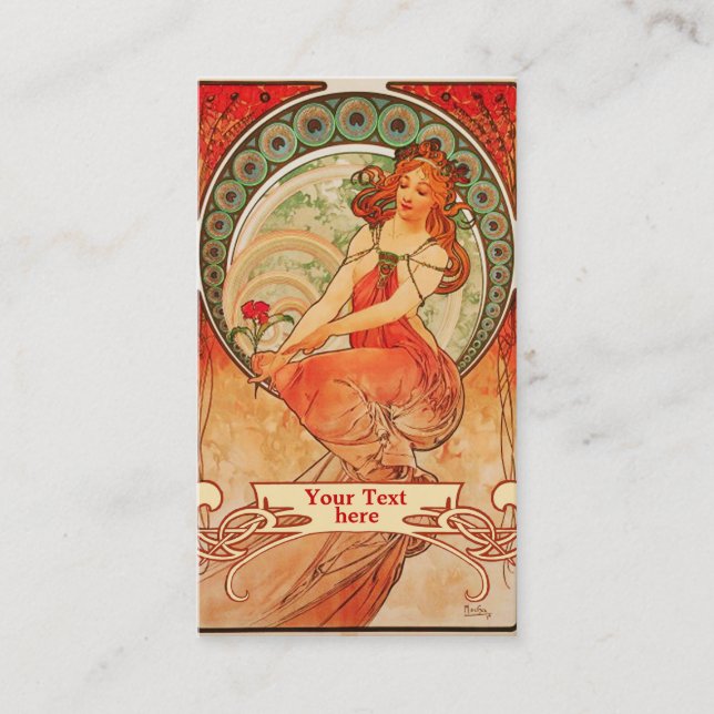 Mucha Art Nouveau - Cartes de visite Art déco (Devant)