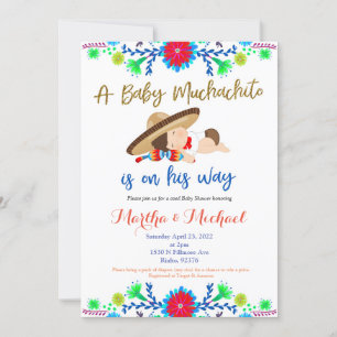 Muchachito MEXICAN Fiesta Baby shower Invitation