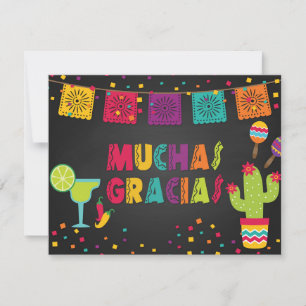 Muchas Gracias Carte de remerciements - noir