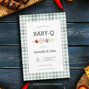 Muet vert bébé Q Couple Baby shower Invitation