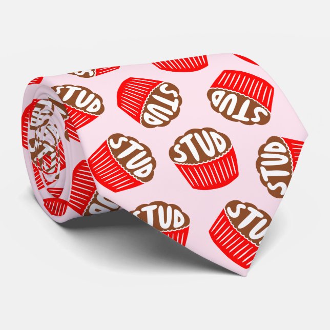 Muffin rose et rouge bouffon Valentine Cravate (Roulé)