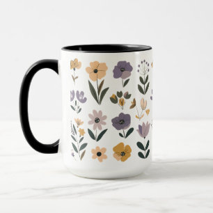 Mug С collecte des fleurs vectorielles