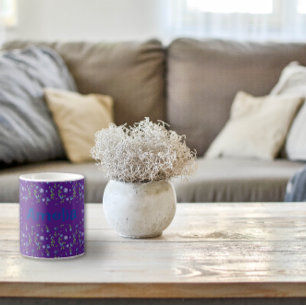 Mug С ute Blueberry aquarelle motif nom pourpre