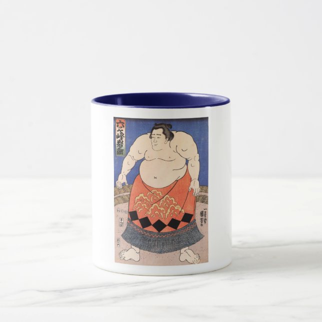 Mug 力 士, 国 芳 Sumo Wrestler, Kuniyoshi (Centre)
