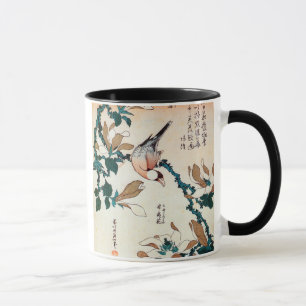 Mug 文 鳥 北 と separrow et Kobushi, Hokusai 斎