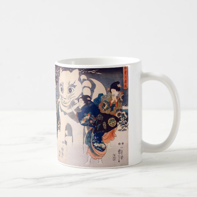 Mug 猫 の 雪 だ る ま, 国 Big Cat Snowman, Kuniyoshi, Ukiyo-e (Droite)