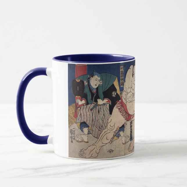 Mug 相 撲, 国 芳 Sumo Wrestling, Kuniyoshi, Ukiyo-e (Gauche)