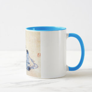 Mug 顔を洗う猫, lavage de visage de chat de 広重, Hiroshige