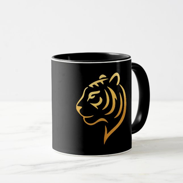 Mug 黄金の虎 Gold Tiger – Japanese Minimalist (Devant droit)